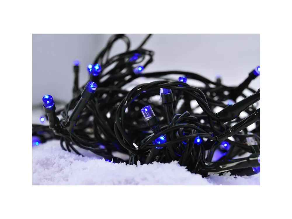 LED vánoční řetěz, 3m, 20xLED, 3x AA, modré světlo, zelený kabel Autentický
