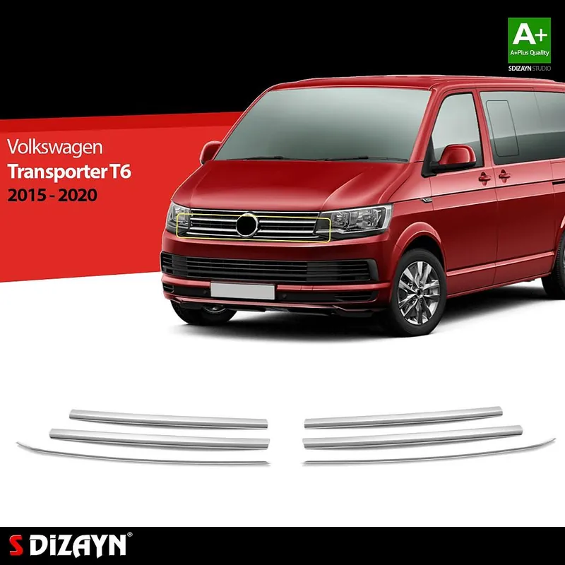 Nerez lišty masky Volkswagen Transporter T6 Novinka