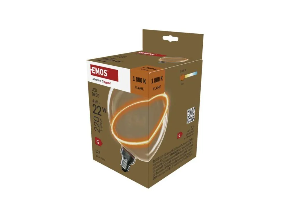 Originální LED žárovka DECO G130SRA / E27 / 4 W (22 W) / 220 lm / flame
