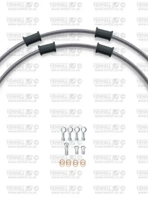Expresní Doručení STANDARD Hadice přední brzdy sada Venhill POWERHOSEPLUS YAM-17002F (2 hadice v sadě) Průhledné hadice, chromové koncovky