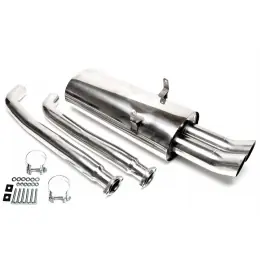 TA Technix sportovní nerezový catback výfuk BMW 3 E36 325i / 328i kromě Compact, 2x 76 mm DTM zahnutá nerezová koncovka bez pertlu Speciální Cena